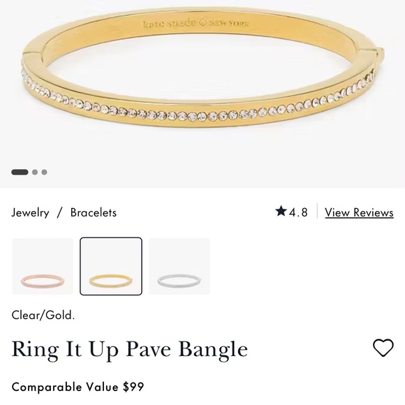 kate spade Jewelry - Kate Spade Gold Crystal Bangle